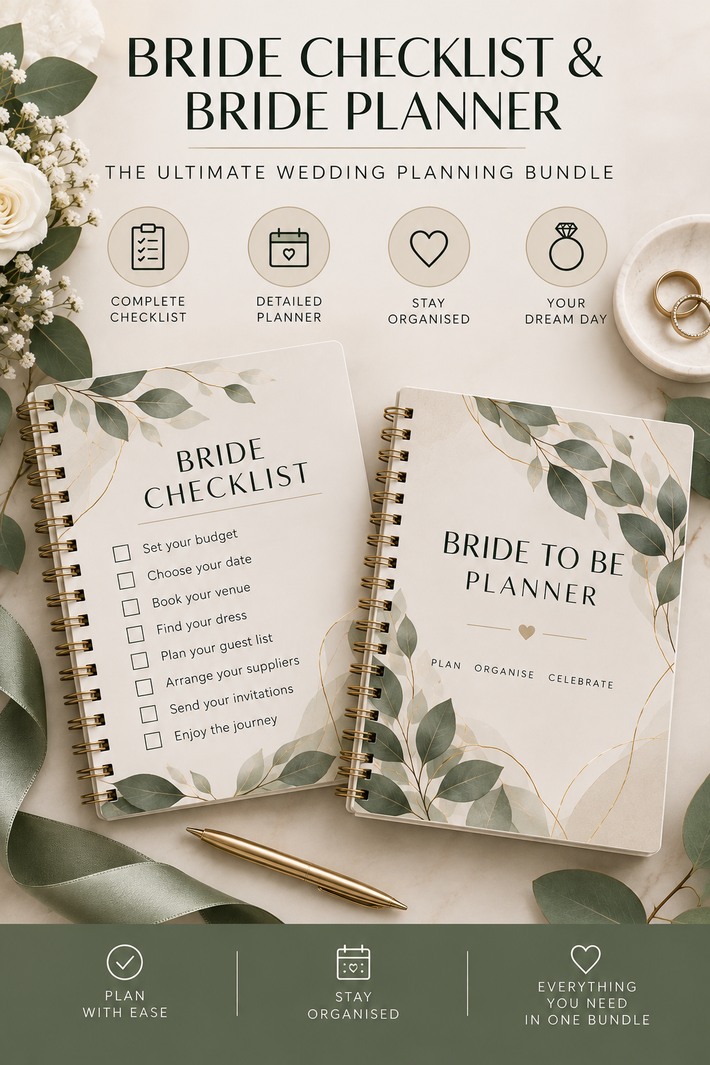 SFL Bridal Planner & Checklist Bundle — 2 PDFs